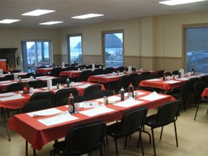 Hall set up for pancake breakfast